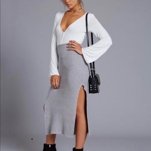 Free People Felix Sweater Knit Sexy Slit skirt